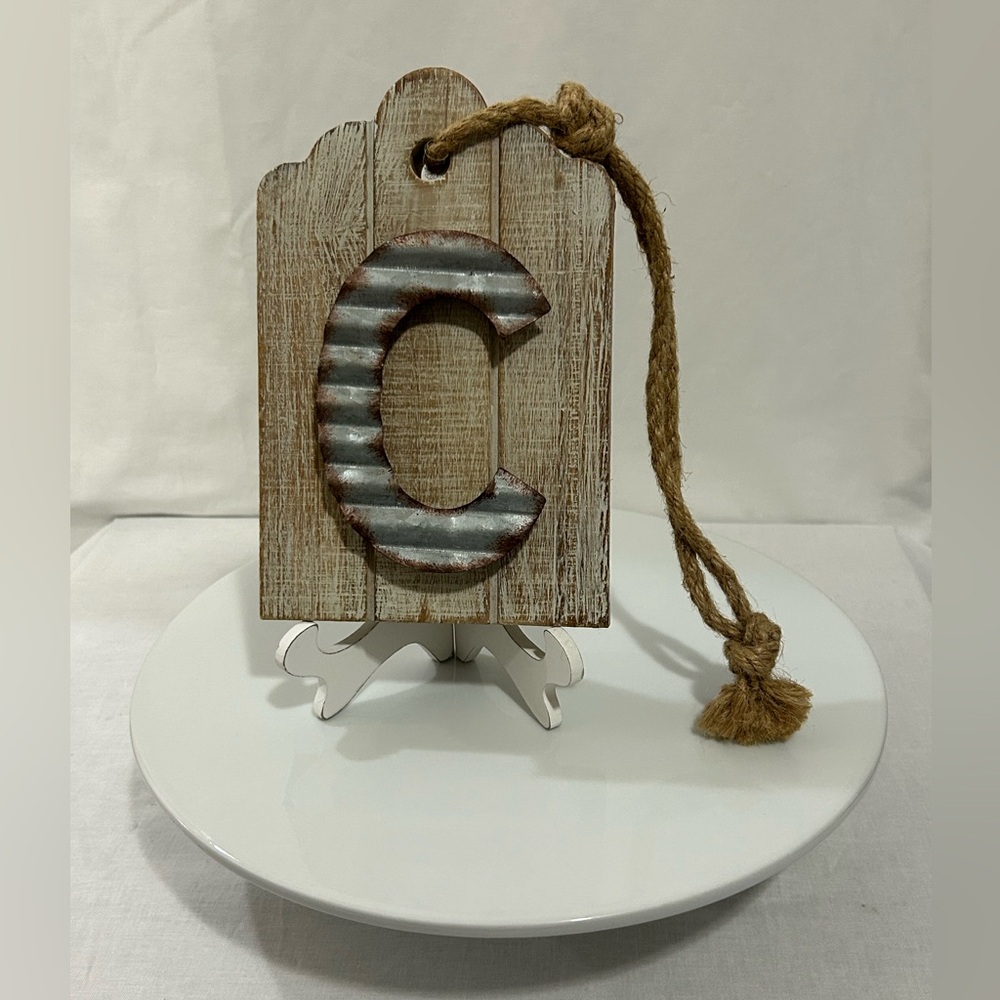 Rustic Wooden Initial C Wall Decor
